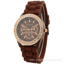 Fashion Quartz Jelly Silicone Children Diamond Watch